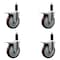 Service Caster 5'' Maroon Poly Swivel 1-1/8'' Expanding Stem Caster Set Total Lock Brake, 4PK SCC-EXTTL20S514-PPUB-MRN-118-4 - alternate 1